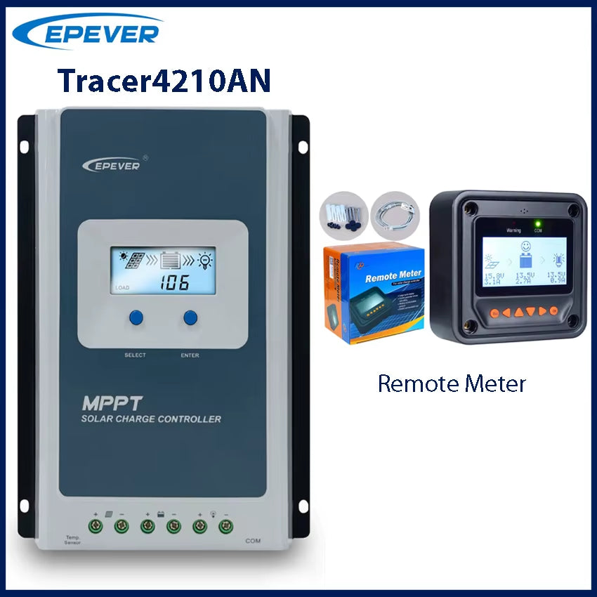 40A MPPT Solar Charge Controller 12V/24V Battery Voltage Max Solar Panel 100V Regulator with LCD Data Remote Monitor