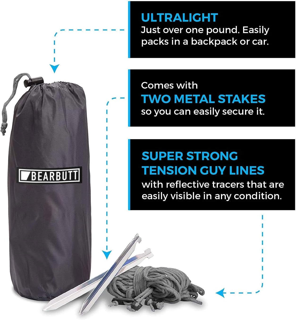 Hammock Rain Fly & Camping Tarp - 11 X 9 Ft Ultralight Waterproof Tarp for Hammock & Tent Camping - Easy to Set Up