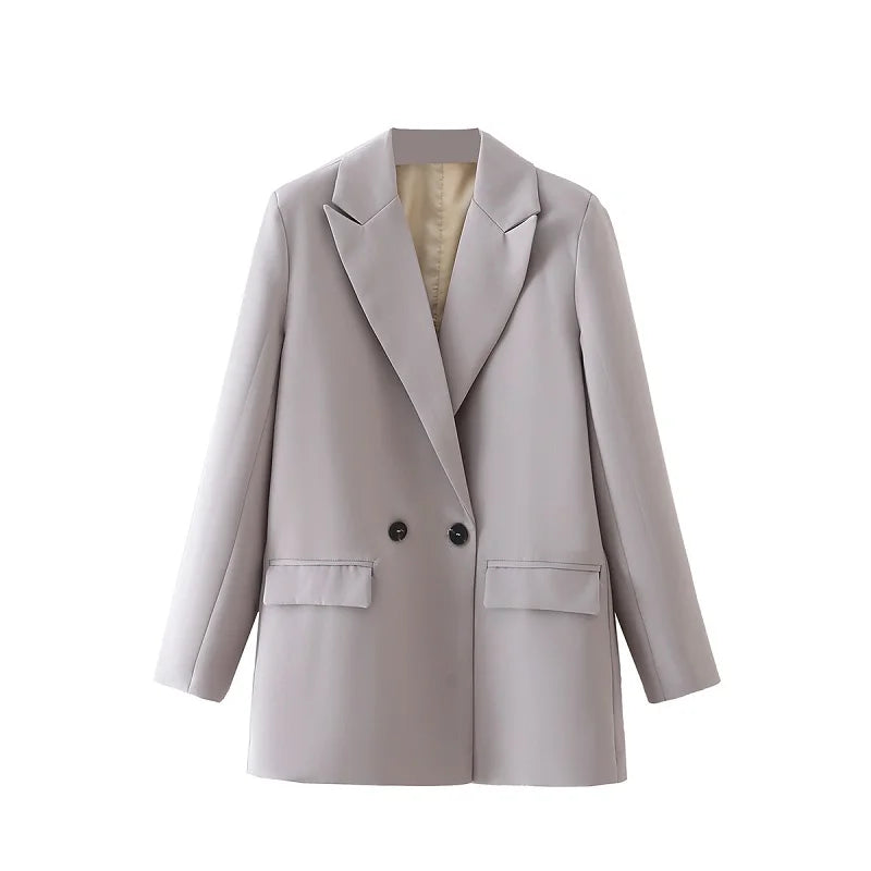 TRAF Blazer Woman Black Beige Khaki Blue Green Gray Women Coat Fashion Office Wear Women'S Blazers Jacket Outerwears 2024