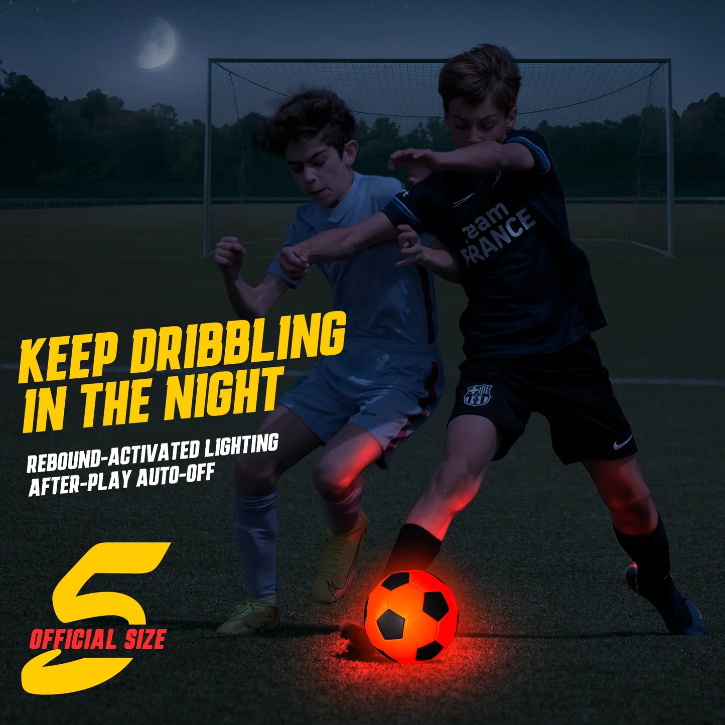 Light up Soccer Ball Official Size 5 for Kids 8-12, LED Rechargeable Leather Soccer Ball with Bag&Pump, Glow in the Dark outside Toys for Boys Girls, Birthday Christmas Gift for Teens Adults