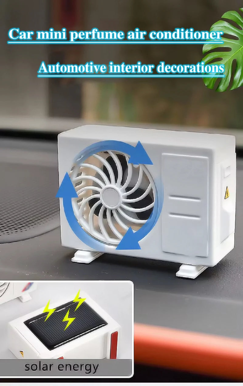 Solar Powered Car Air Freshener Air Conditioner Shape Solar Energy Air Freshener Vent Clip Air Conditioning Aromatherapy