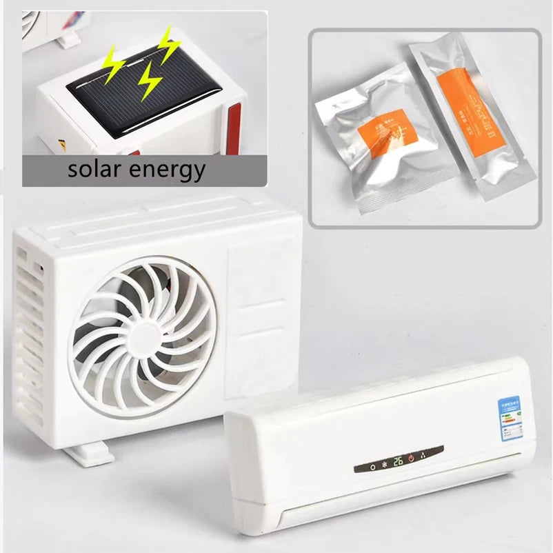 Solar Powered Car Air Freshener Air Conditioner Shape Solar Energy Air Freshener Vent Clip Air Conditioning Aromatherapy