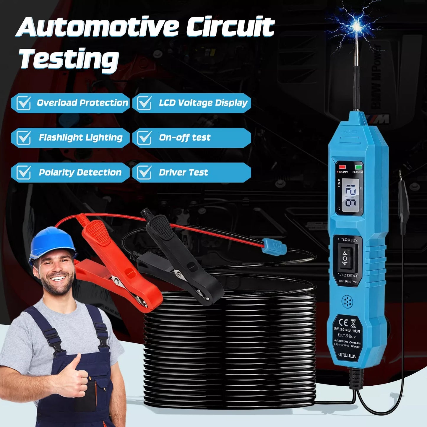 3.5-36V Digital Automotive Car Power Circuit Electrical Tester Probe Test Light
