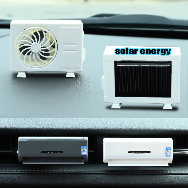 Solar Powered Car Air Freshener Air Conditioner Shape Solar Energy Air Freshener Vent Clip Air Conditioning Aromatherapy