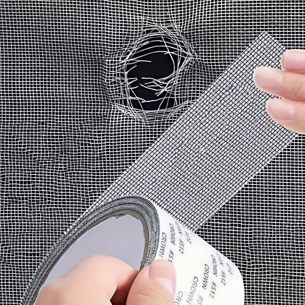 1 Roll 2M Strong Self-Adhesive Window Screen Repair Tape - Cover Holes and Tears, Keep Insects Out Window Screen Mosquito Net
