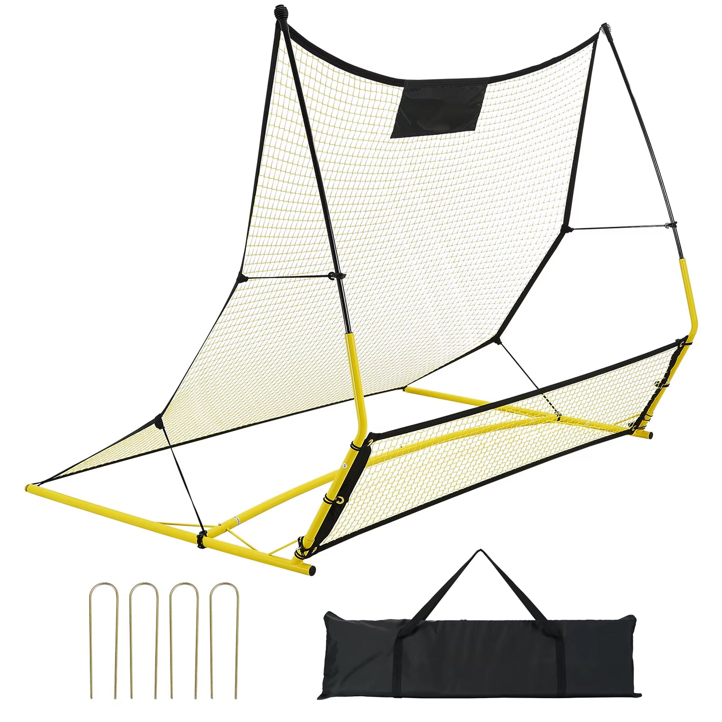 Succebuy Soccer Trainer 2 in 1 Rebounder Net Iron Soccer Practice Equipment Sports Football Rebounder Wall Forteam Solo Training