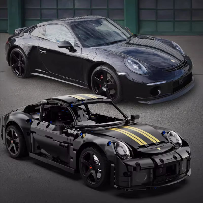 1655Pcs 1:10 New 2024 RC Classic Germany 2019 Sports Car LED Building Blocks City Remote Control Racing Car Bricks Toys Boy