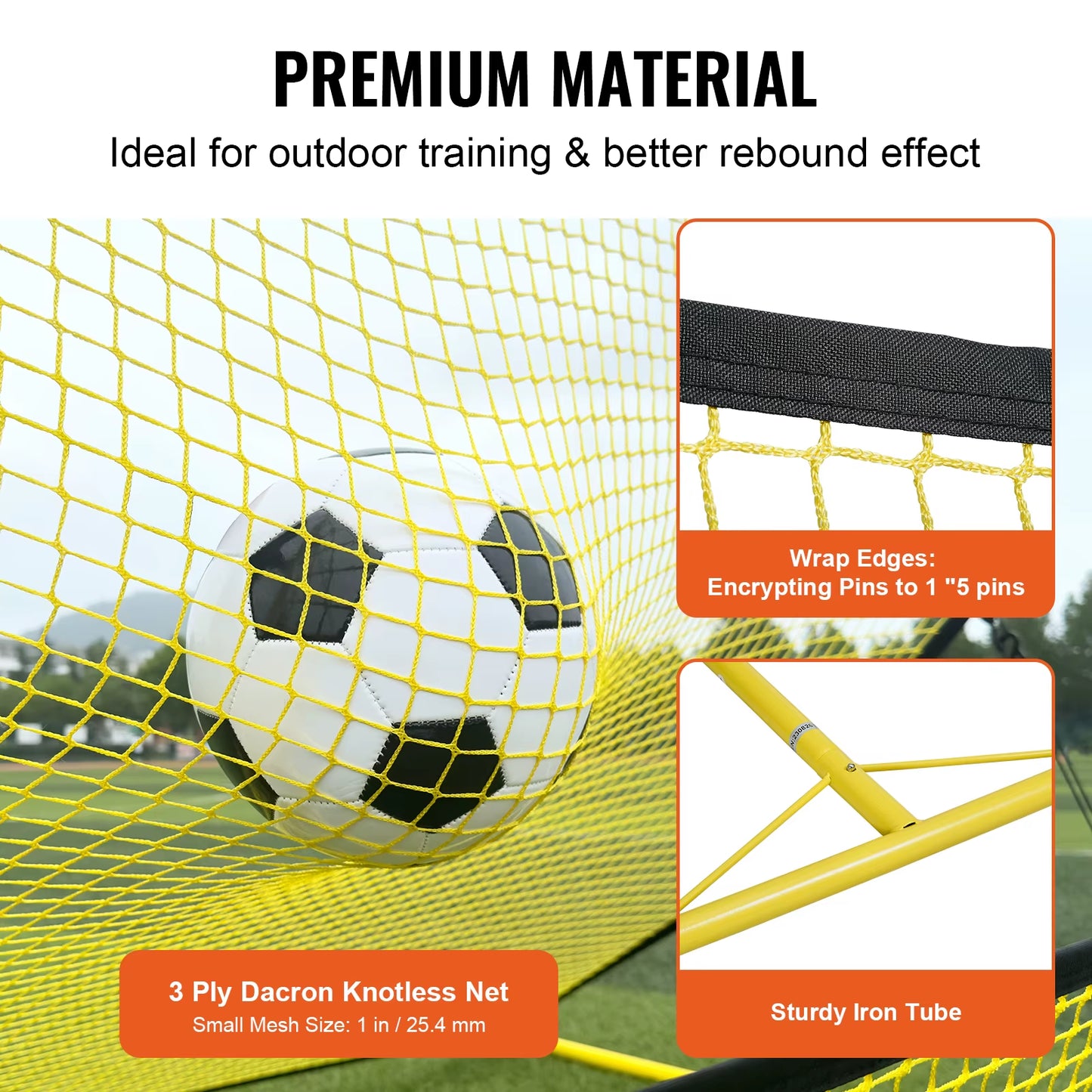 Succebuy Soccer Trainer 2 in 1 Rebounder Net Iron Soccer Practice Equipment Sports Football Rebounder Wall Forteam Solo Training