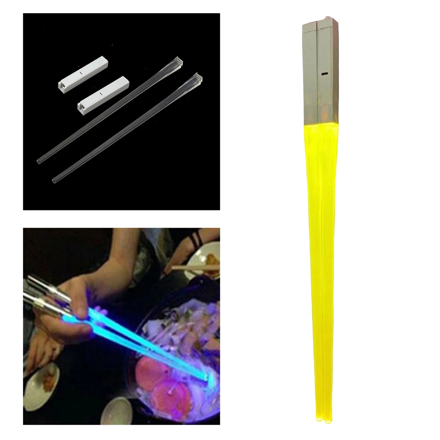 Chopsticks Light up LED Glowing Light Saber Chop Sticks Reusable Sushi Lightup Sabers Chopstick Set of 1 Pairs