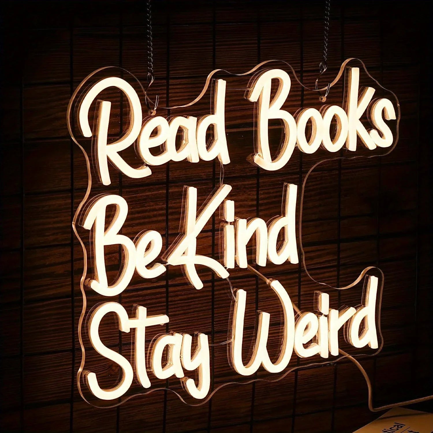 Read Books Be Kind Stay Weird Neon Sign LED Neon Sign Dimmable USB Power Supplied for Bedroom Teacher Library Birthday Gifts