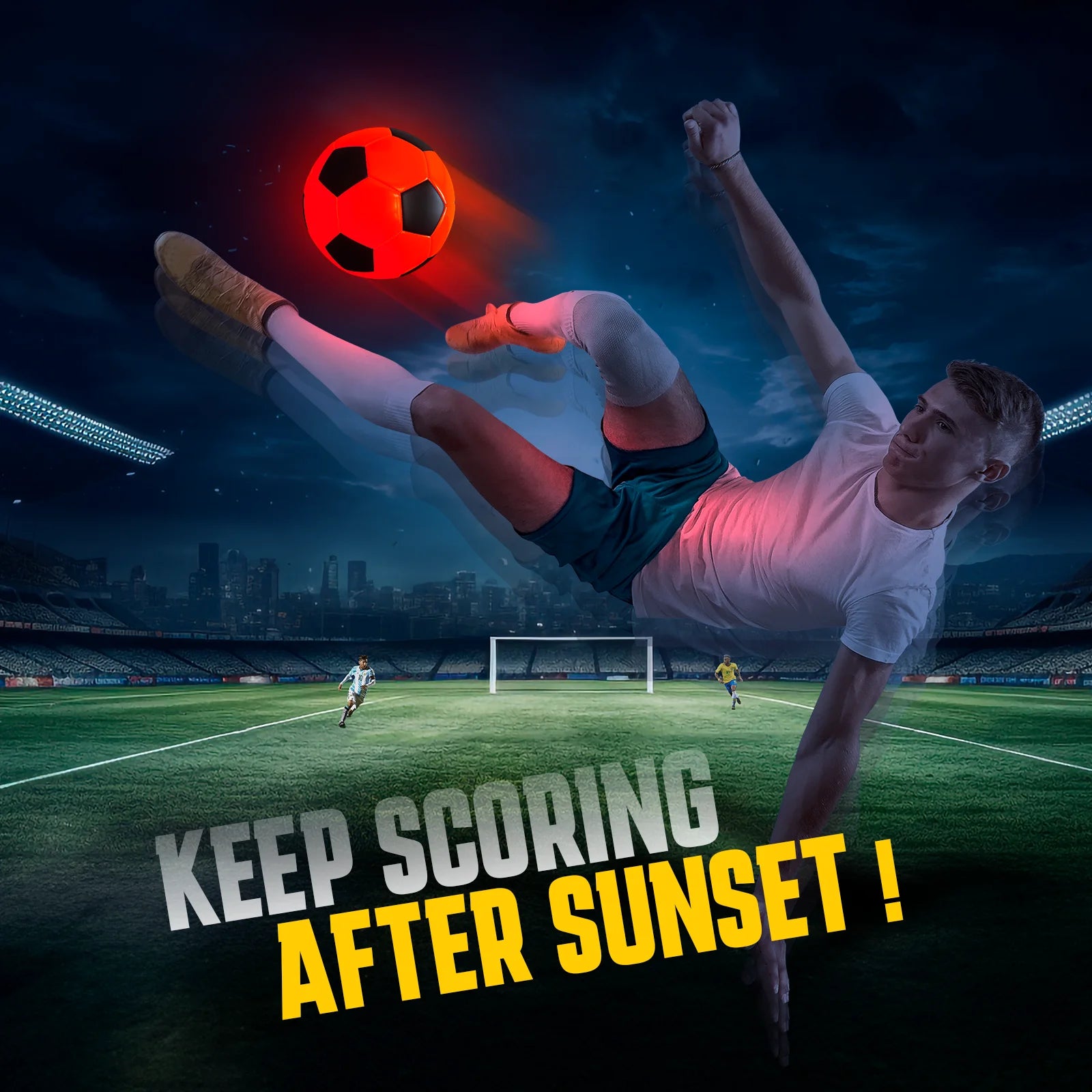 Light up Soccer Ball Official Size 5 for Kids 8-12, LED Rechargeable Leather Soccer Ball with Bag&Pump, Glow in the Dark outside Toys for Boys Girls, Birthday Christmas Gift for Teens Adults