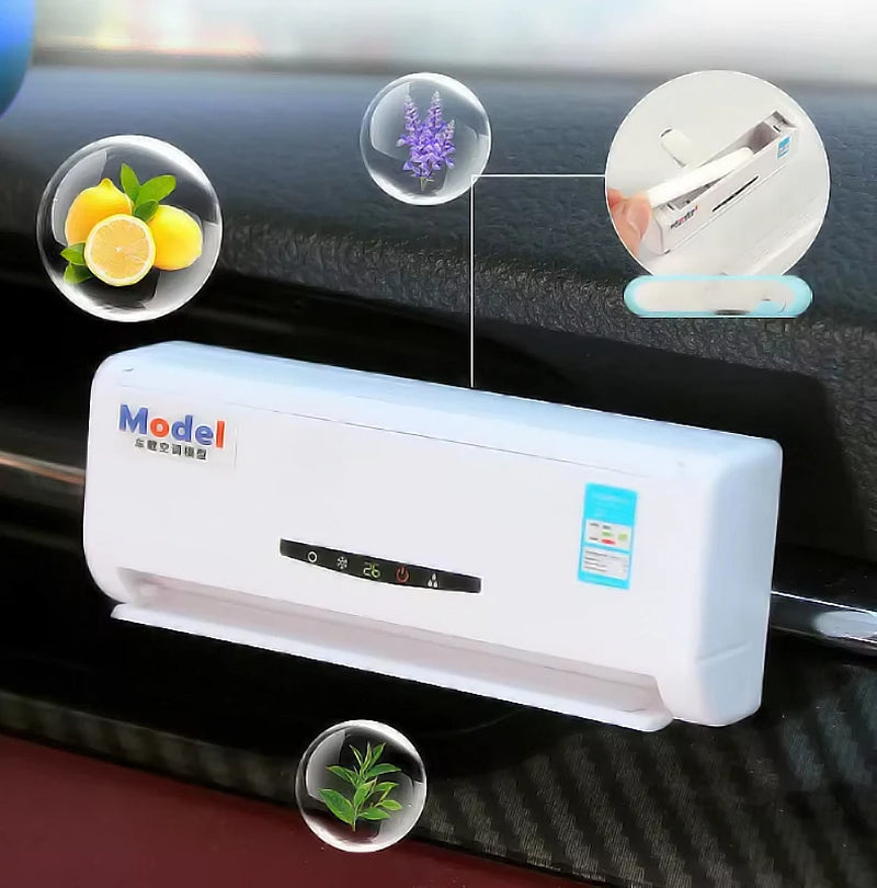 Solar Powered Car Air Freshener Air Conditioner Shape Solar Energy Air Freshener Vent Clip Air Conditioning Aromatherapy