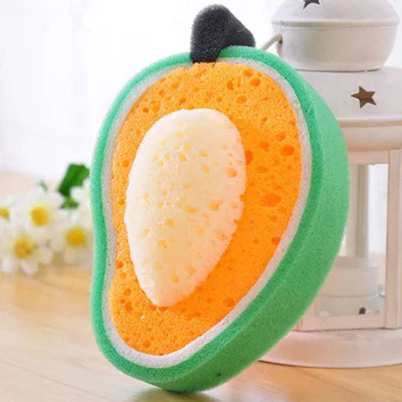 Cute Fruit Shape Thickened Sponge Dishwashing Wipe Washcloth Kitchen Household Pot Brush Dish Sponge Kitchen Cleaning Tools