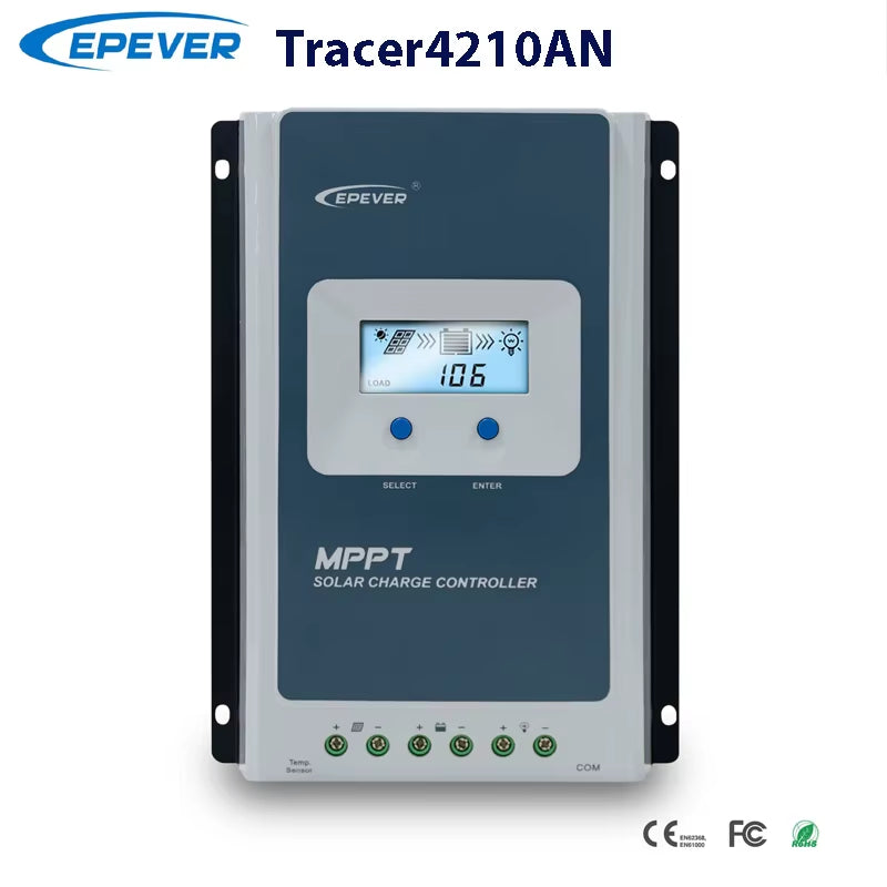 40A MPPT Solar Charge Controller 12V/24V Battery Voltage Max Solar Panel 100V  Regulator with LCD Data Remote Monitor