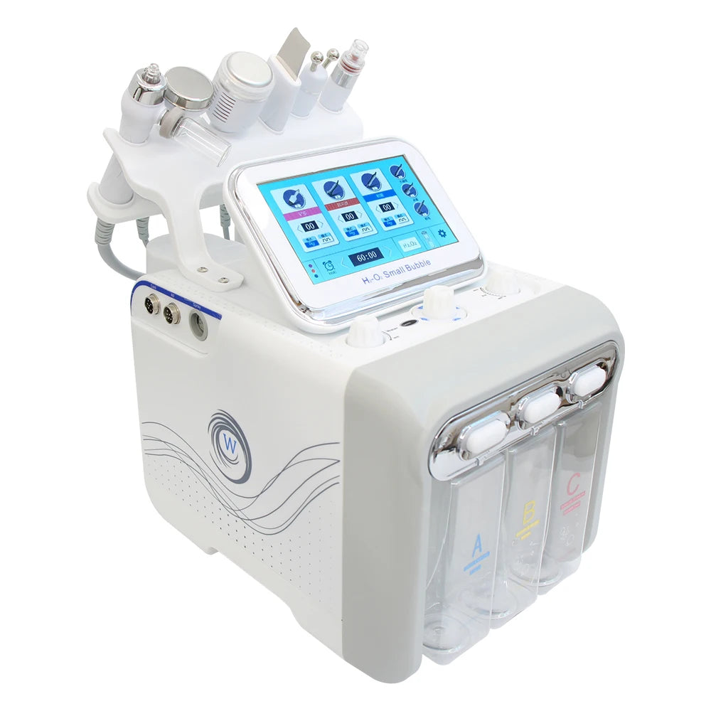 6/7 In1 H2-O2 Hydro Dermabrasion Microdermabrasion Bio-Lifting Spa Facial Ance Pore Cleaner Facial Bubble Machine