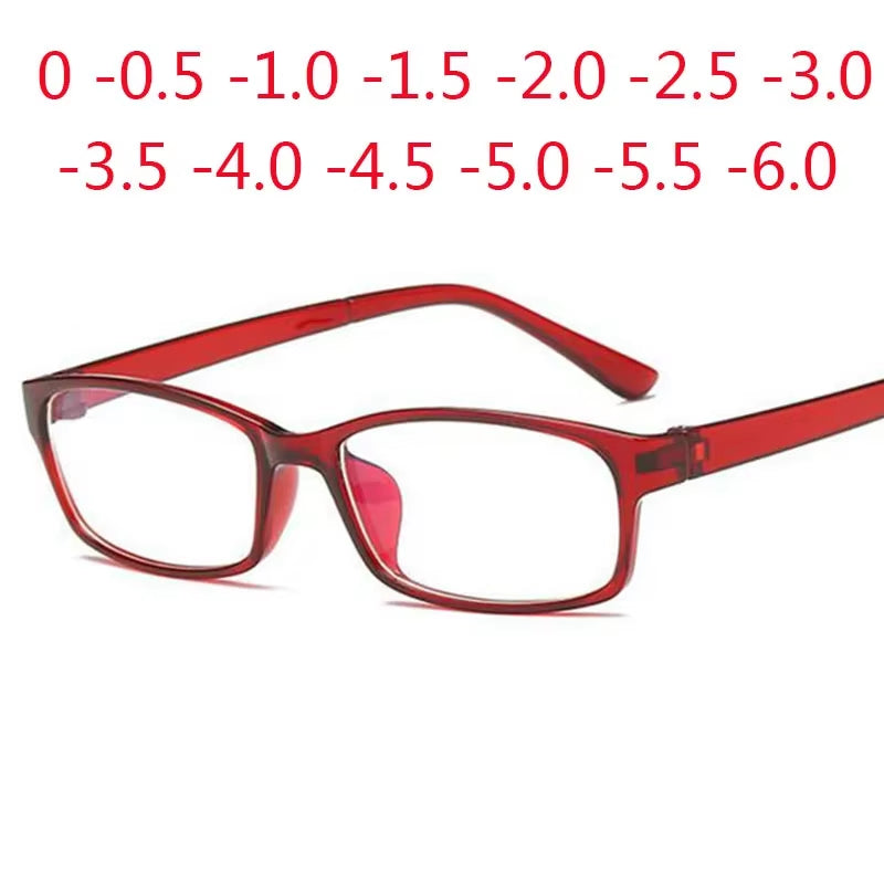 0 -0.5 -1 -1.5 -2 -2.5 -3 -3.5 -4 -5 -6 Finished Myopia Glasses Men Short-Sight Eyewear Blue Coated Women Diopter Eyeglasses
