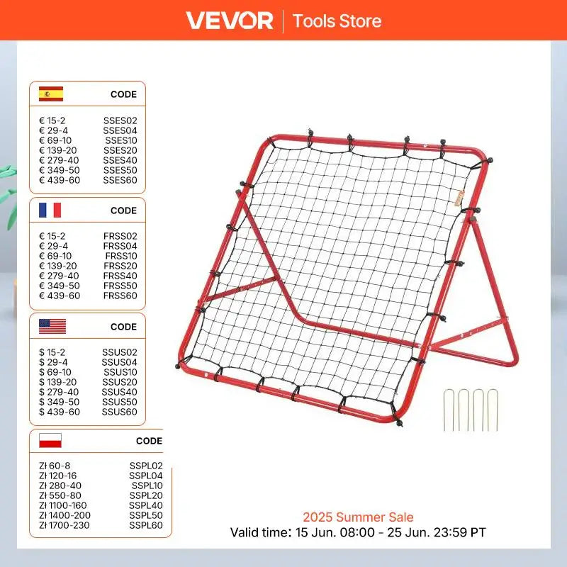 Succebuy Soccer Rebounder Rebound Net Portable Football Training Gifts Adjustable Angles Goal Net Aids & Equipment Easy Set Up