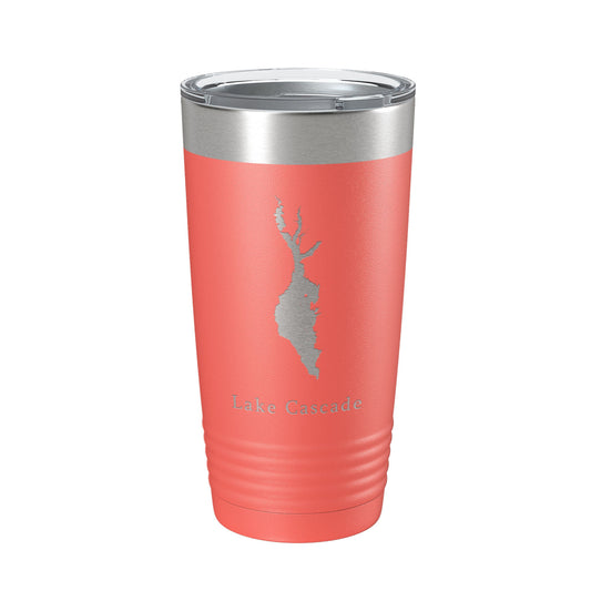 Lake Cascade Map Tumbler Travel Mug Insulated Laser Engraved Coffee Cup Idaho 20 oz-20