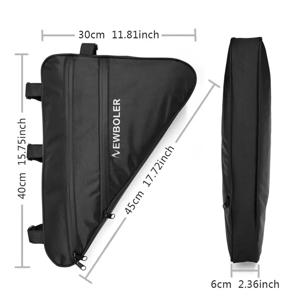 Large Bicycle Triangle Bag Bike Frame Front Tube Bag Waterproof Cycling Bag Pannier Ebike Tool Bag Accessories