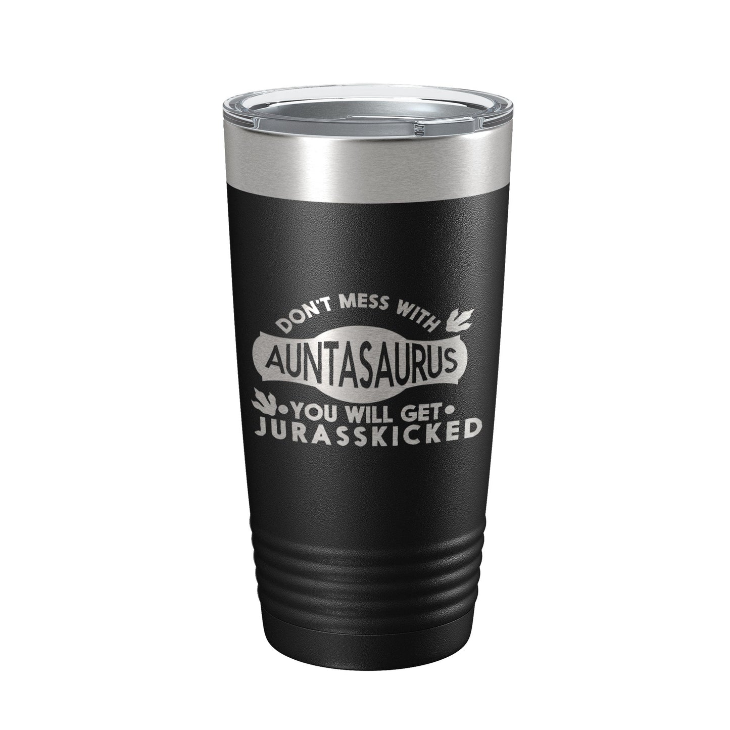 Auntasaurus Tumbler Funny Aunt Gift Travel Mug Jurassic Insulated Laser Engraved Coffee Cup Dinosaur 20 oz-0