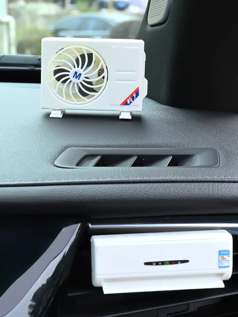 Solar Powered Car Air Freshener Air Conditioner Shape Solar Energy Air Freshener Vent Clip Air Conditioning Aromatherapy