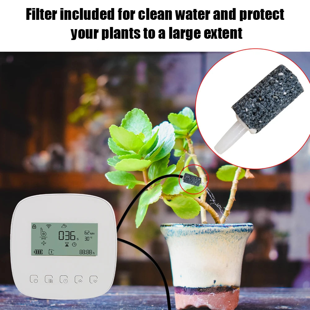 Digital Watering Irrigation Timer Wifi Tuya Micro-Drip Irrigation Controller with Solar Panel Intelligent Automatic Water Timer