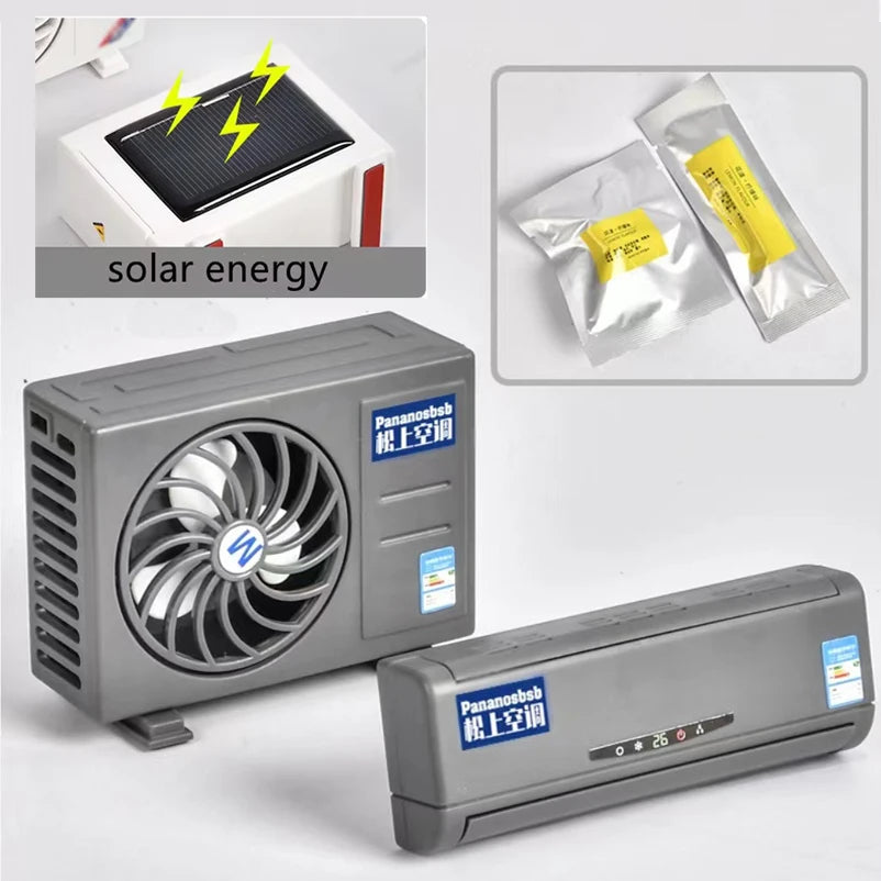 Solar Powered Car Air Freshener Air Conditioner Shape Solar Energy Air Freshener Vent Clip Air Conditioning Aromatherapy