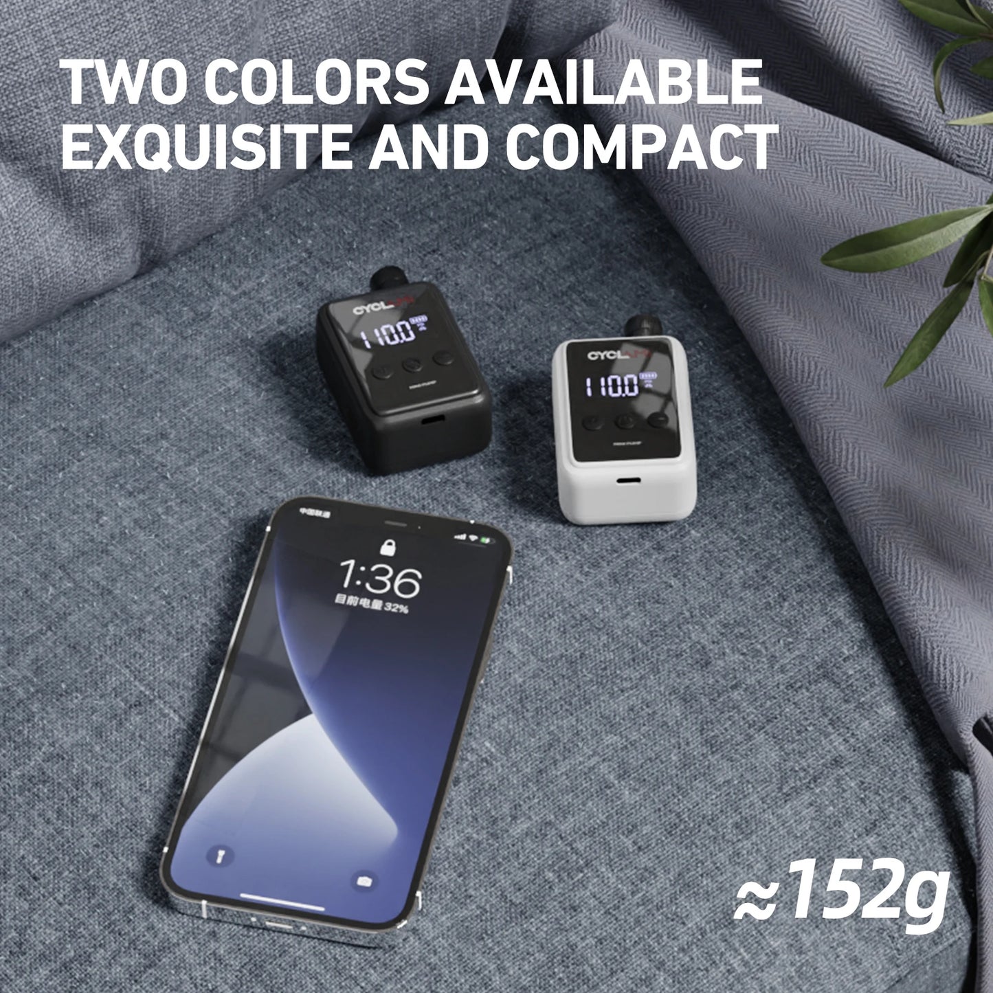 150 PSI Portable Pocket Bike Electric Air Pump Rechargeable Compressor Tire Inflator Digital Gauge Display Tire Pressure Gauge