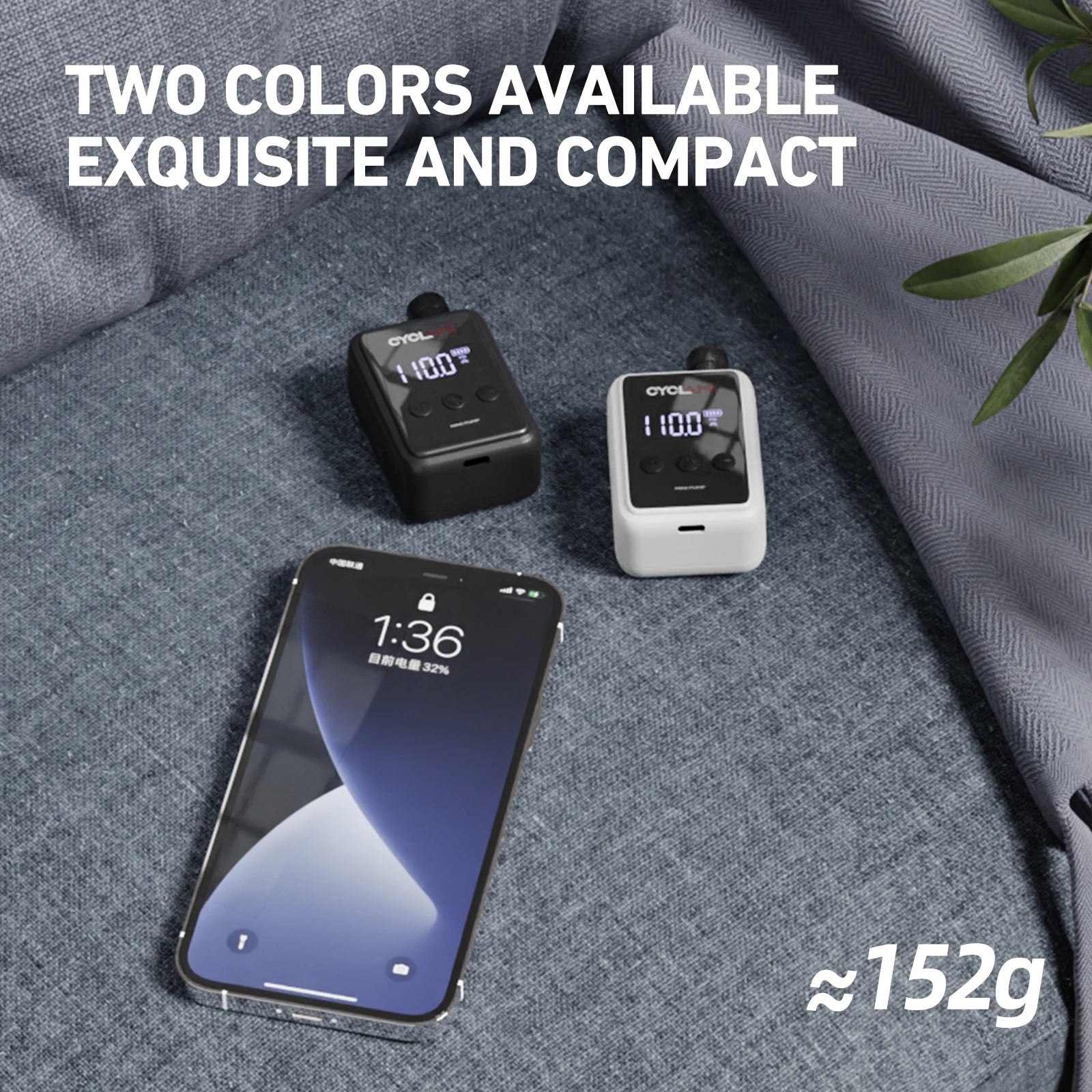 150 PSI Portable Pocket Bike Electric Air Pump Rechargeable Compressor Tire Inflator Digital Gauge Display Tire Pressure Gauge