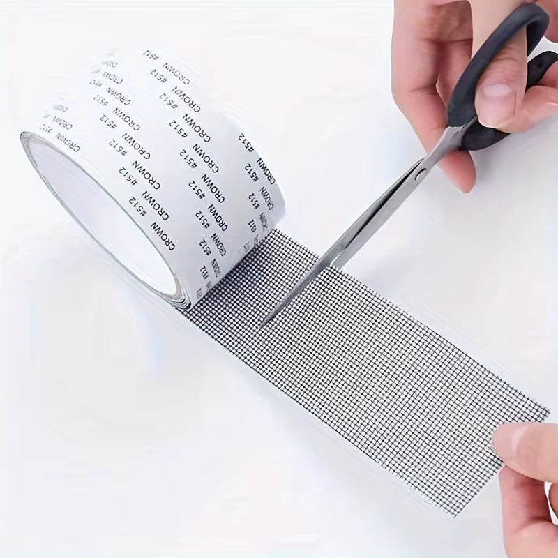 1 Roll 2M Strong Self-Adhesive Window Screen Repair Tape - Cover Holes and Tears, Keep Insects Out Window Screen Mosquito Net