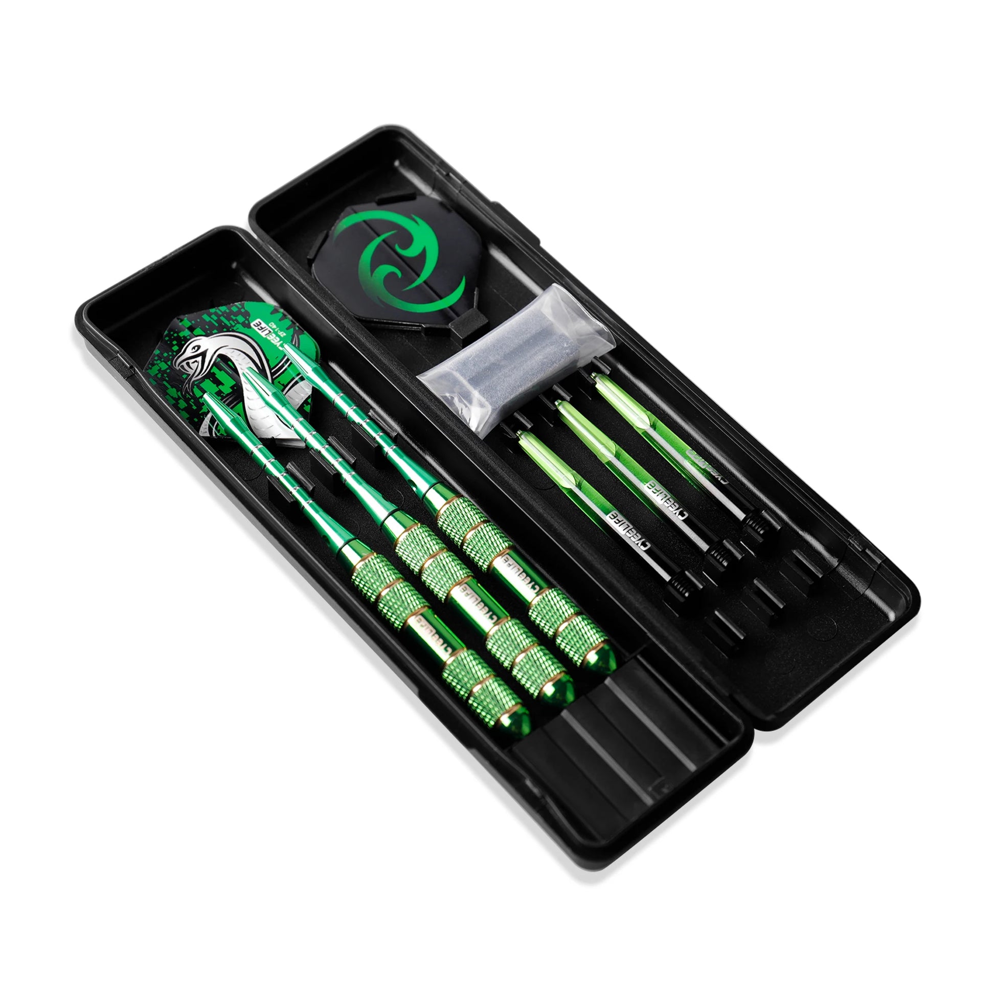 24G Professional Dart Set 3PCS Steel Tip Darts Flights Anti-Fall Hard Dart Pure Copper Dart Flying for Dartboard Green